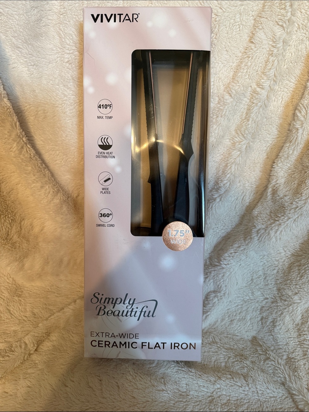 Vivitar Simply Beautiful ExtraWide Ceramic Flat Iron 1.75" Rose Gold